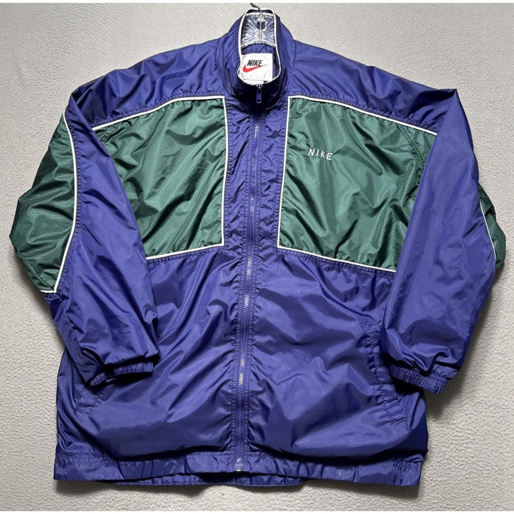 Vintage Nike Windbreaker Jacket‎ Womens Large Lined Color Block Track  Athletic